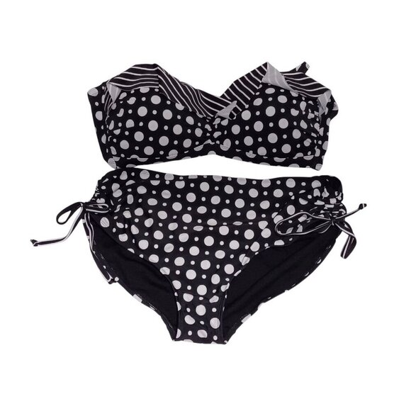 Swimsuit for all Women's Polk Dottie On Side Tie Bikini 2 Piece size 18 - Picture 1 of 9